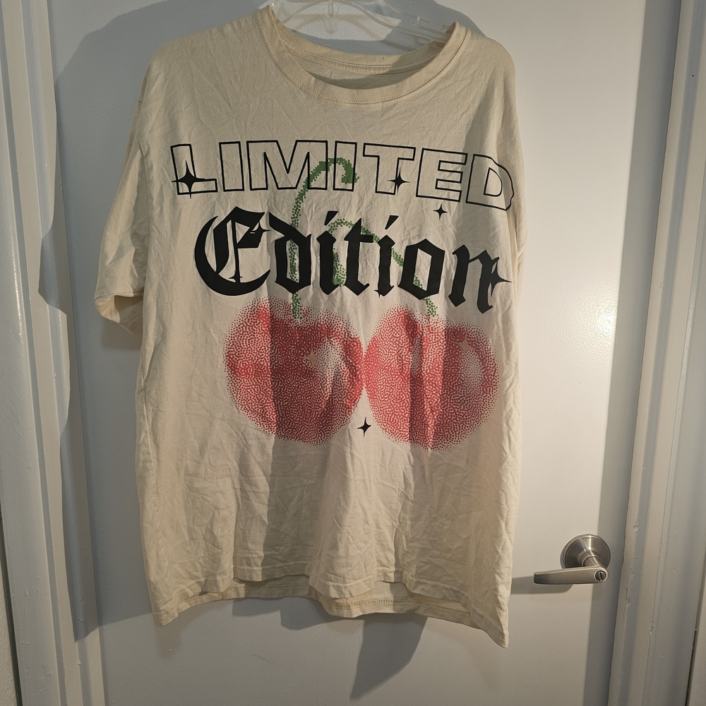 Limited Edition Cream Tee with Cherry Print